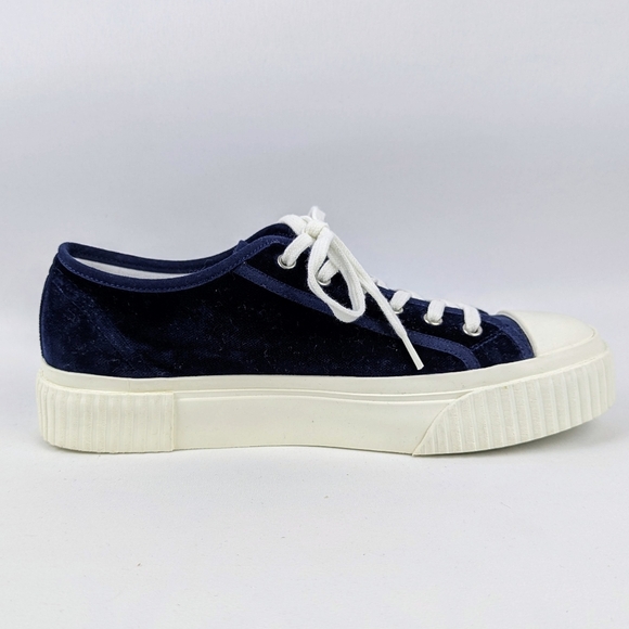 Theory Project Low Top Velvet Platform Sneaker Midnight Blue US 9 EU39 NWOT - Picture 4 of 15